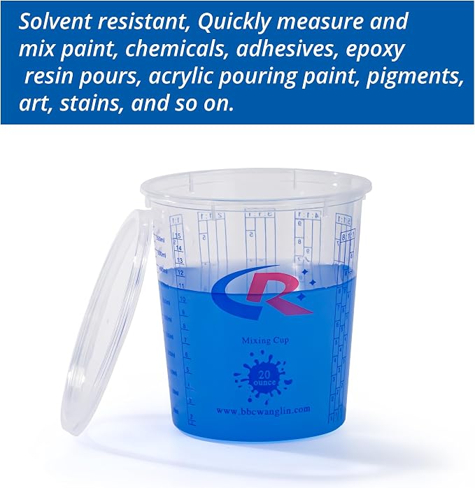 Paint Mixing Cup 20 Ounce, Accurate Measurements in Ratios and OZ. and ML - Image 3