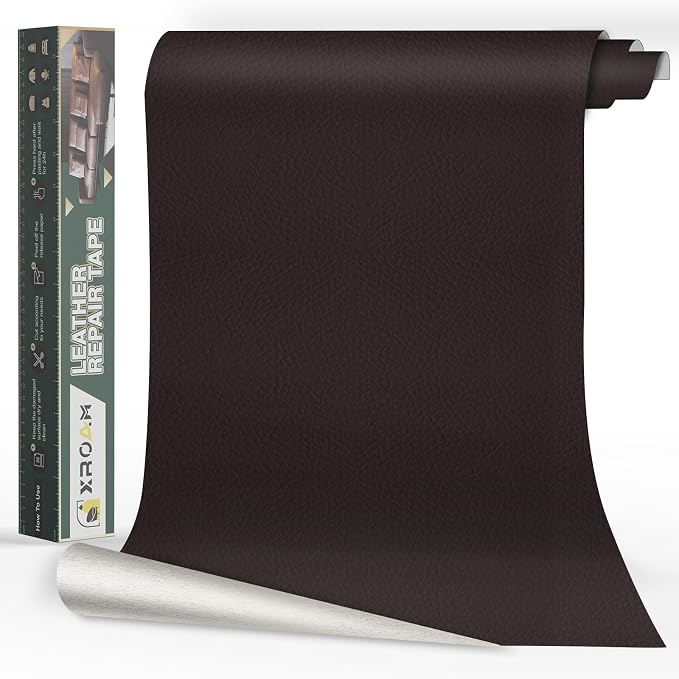 Leather Repair Tape, 16x40 inch, Dark Brown, Self-Adhesive, Water-Resistant by ProfessionalFurnitureRepair