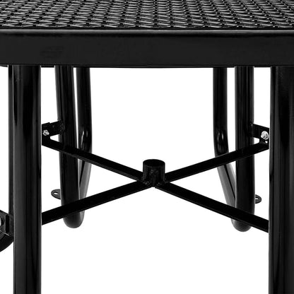 Global Industrial 46" Square Picnic Table, Expanded Metal, Attached Benches - Image 7