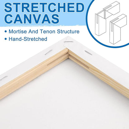 ESRICH Stretched Canvas for Painting, 12 Pack 9x12 Inch Canvas Value Pack - Image 3