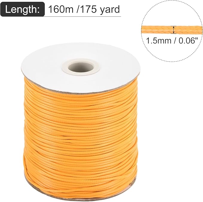 MECCANIXITY Waxed Cord 1.5mm Waxed Polyester Cord 175 Yard Wax String - Image 2
