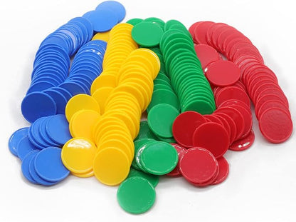 Set of 100 Opaque Plastic Learning Counters Mini Poker Chips Game Tokens by HAKITAROOM