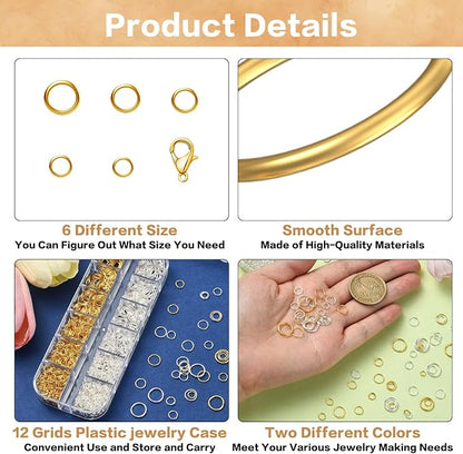 1440 Pcs Jump Rings for Jewelry Making Kits, - Image 3