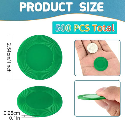 Coopay 500 Pieces Plastic Poker Chips, 1 Inch Bingo Chips Bulk Learning - Image 2