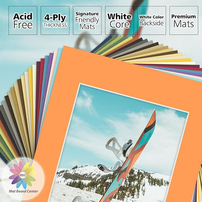 Mat Board Center, 11x14 for 8x10 Mix Color Picture Mat Sets - Image 2