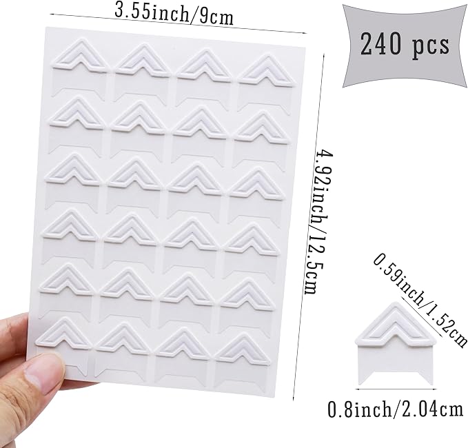 240 Pieces Photo Corners Self Adhesive Photo Corner Stickers, Picture Mounting - Image 2