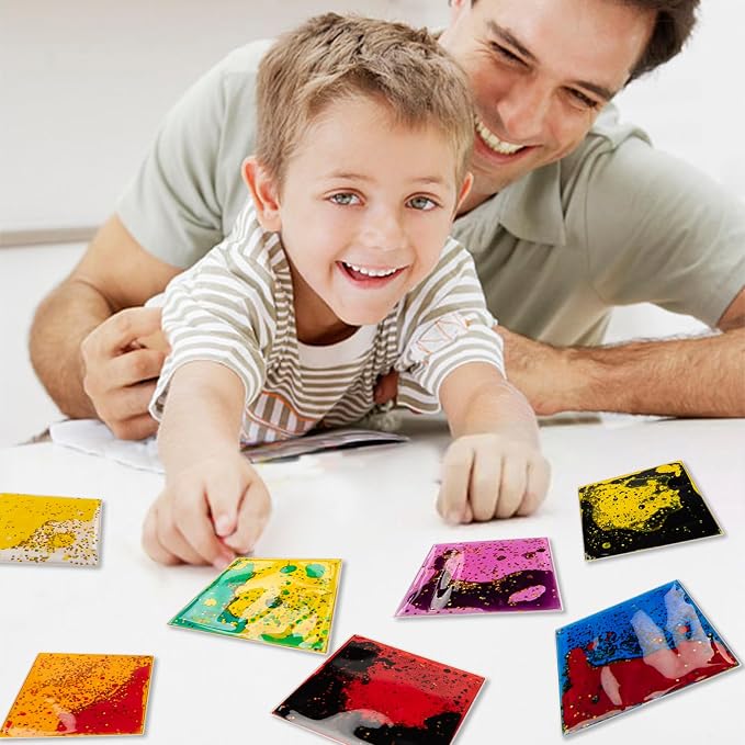 Art3d 6”x6” Square Sensory Fidget Liquid Motion Tiles - Image 3
