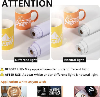 HTVRONT White Permanent Vinyl, Adhesive Vinyl Roll 12" x 40 FT - Image 5