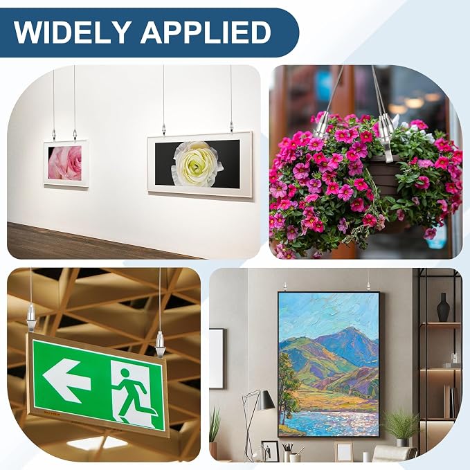 uxcell 5Pcs Picture Hanging Wire Kit, 0.5 m x 1.5 mm Heavy Duty Picture Hangers - Image 5