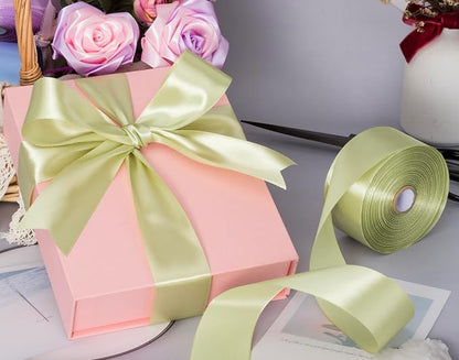 1 1/2 Inch Spring Green/Fresh Sprout Solid Satin Ribbon, 50 Yards Craft Fabric - Image 4