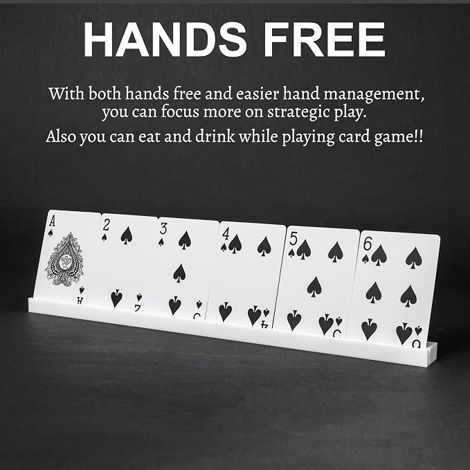 Playing Card Holders 13.4 Inches White Acrylic Solid Card Holder - Image 3