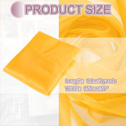 MECCANIXITY Iridescent Sheer Organza Fabric, 2 Yards x 59 Inches Solid - Image 2