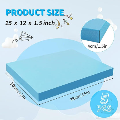 LuckyFoam Blue 5 Pack 15x12x1.5 inch Foam Sheets 1.5 Inch Thick Polystyrene - Image 2