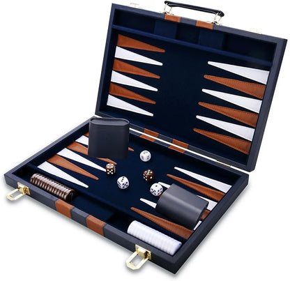 Backgammon Set - Classic Board Game - Portable Travel Strategy Backgammon Game by CAYOULR