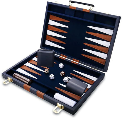 Backgammon Set - Classic Board Game - Portable Travel Strategy Backgammon Game by CAYOULR