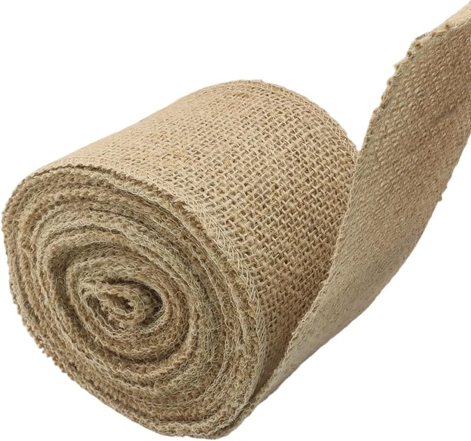 3" Wide Natural Burlap Fabric Roll - Image 6