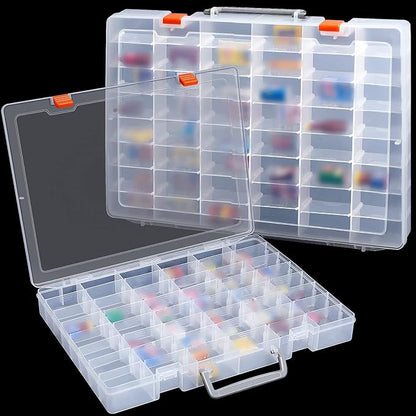 Juexica 2 Pcs Large 48 Grids Plastic Storage Bead Organizer Box, Tackle Box by Juexica