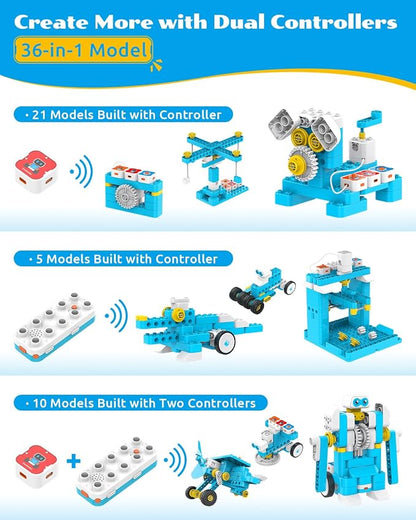 WhalesBot A7 36-in-1 Kids Coding & RC Robot Kit, 160+ Piece Educational - Image 2