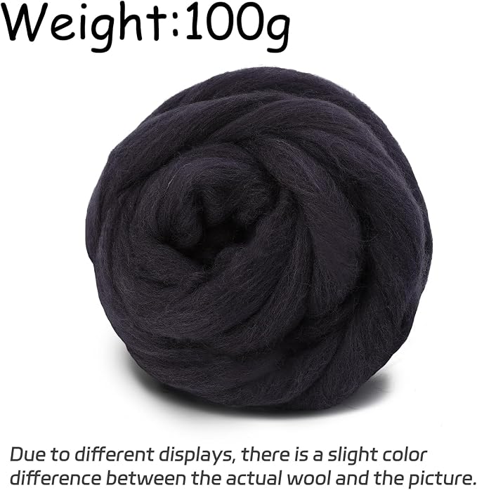 3.53oz Wool Roving Yarn, Wool Felting Supplies, Pure Wools, Chunky Yarn - Image 2