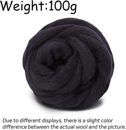3.53oz Wool Roving Yarn, Wool Felting Supplies, Pure Wools, Chunky Yarn - Image 2
