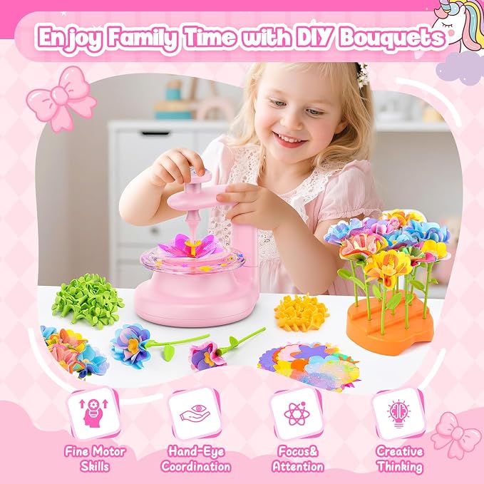 cosone Crafts Kits for Kids Ages 4-8, DIY Fabric Flower Bouquet Kit for 5 6 7 8 - Image 4