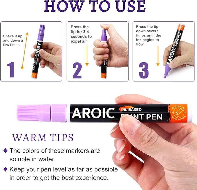 AROIC Paint Pens Paint Markers, 16 colors Oil-Based Waterproof Painting Marker - Image 5