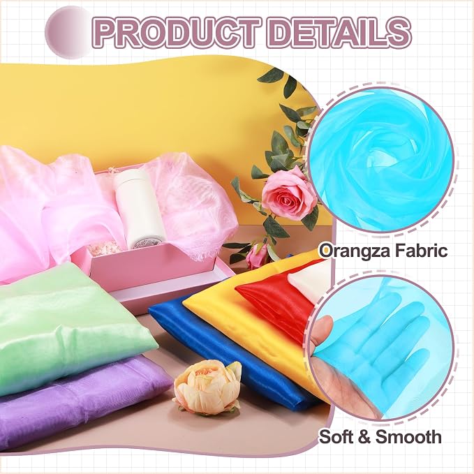 MECCANIXITY Iridescent Sheer Organza Fabric, 10 Yards x 59 Inches Solid - Image 3