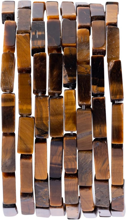 Natural Yellow Tiger Eye Rectangle Tube Beads 4x13mm 38cm/str Loose Semi by nusgnirps