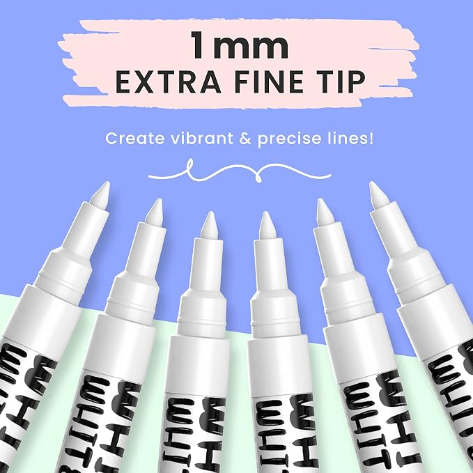 Chalkola White Chalk Markers Fine Tip - Image 2