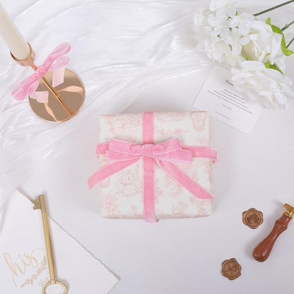 Vintage Pink Velvet Ribbon Christmas Ribbon - Image 3