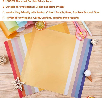 Shynek Colored Vellum Paper, 50 Sheets, 10 Colors, 8.5 x 11, Transparent - Image 4