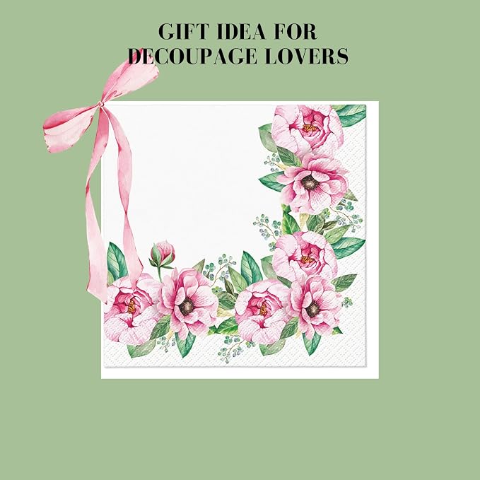 20-ct 13x13 Flowers Paper Luncheon Decoupage Napkins, 3-Ply Servilletas Printed - Image 2