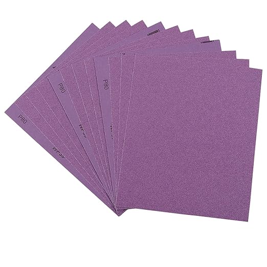 Sandpaper 80 Grit, Wet Dry Sanding Sheets 9 x 11 Inch, Advanced White Fused by Arilier