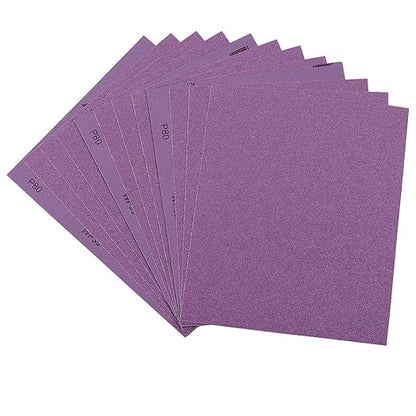 Sandpaper 80 Grit, Wet Dry Sanding Sheets 9 x 11 Inch, Advanced White Fused by Arilier