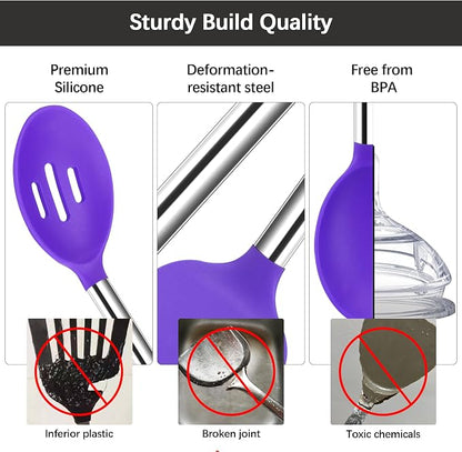 Silicone Spatula Spoon Set, BPA Free Kitchen Turners - Image 5
