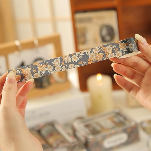 12 Rolls Kyoto Charm Washi Tape Set Japanese Arts Adhesive Tapes Geometric - Image 6