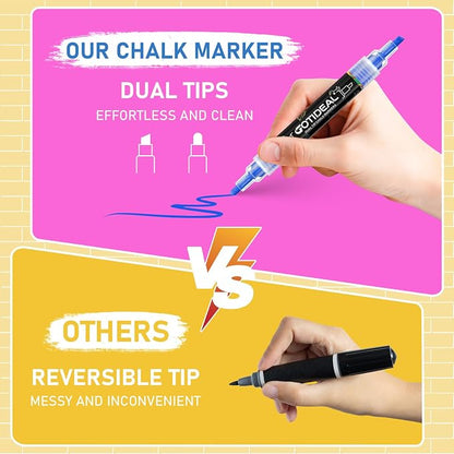 GOTIDEAL Chalk Markers Dual Tips, Erasable Liquid Chalk Marker - Image 4