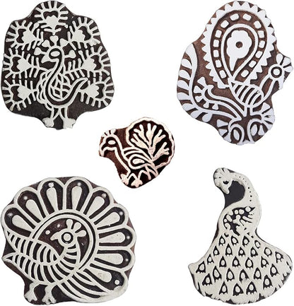 Royal Kraft Peacock Wooden Printing Stamps - Image 2