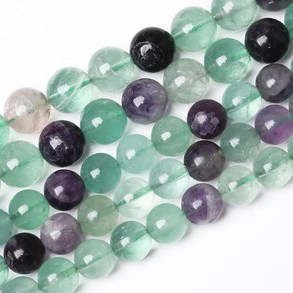 46pcs 8mm Natural Stone Beads Fluorite Gemstone Round Loose Beads by NaturalStoneBeads