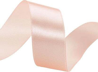 1 Inch Peach Solid Satin Ribbon, 50 Yards Craft Fabric Ribbon - Image 4