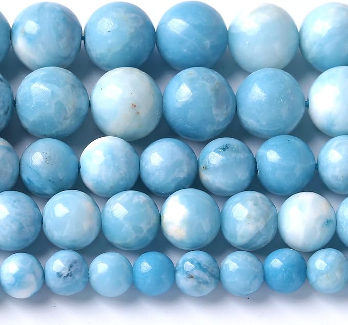 4MM Natural Larimar Blue Gemstone Beads Stone Round Loose Beads by Unknown