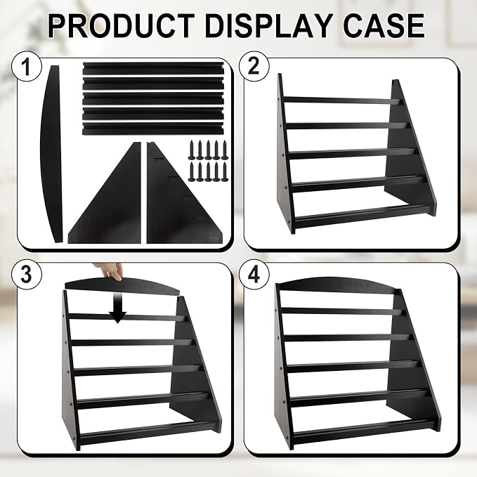 Trading Card Display Stand, 5-Tier Bamboo Baseball Card Display Case, 35 pt - Image 7