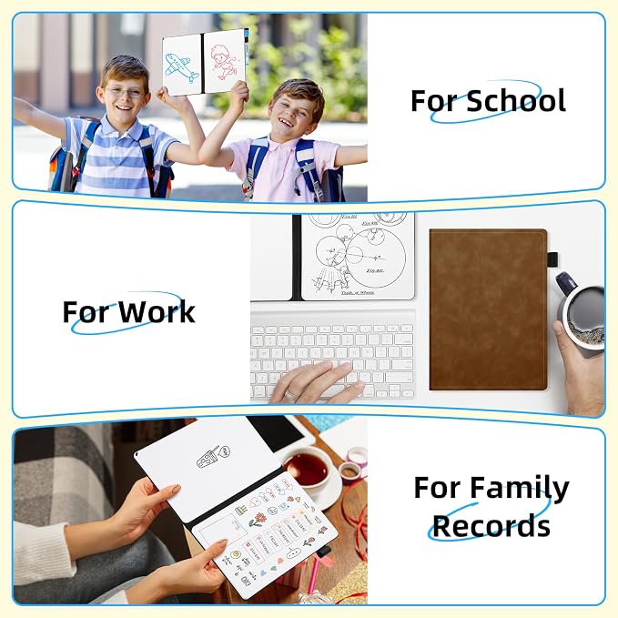 AGM Portable White Board Dry Erase Notebook, 8.4" x 6" Double Sided Folding - Image 8