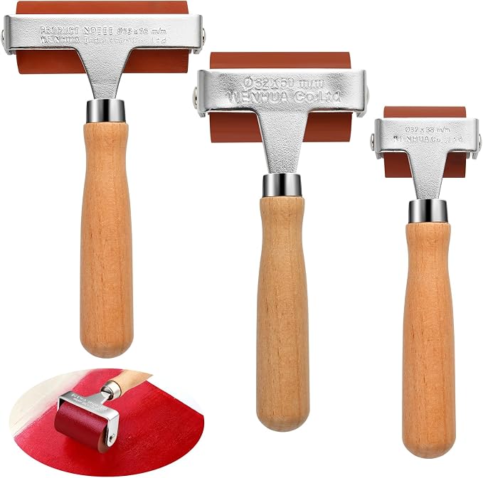 Supkiir 3Pcs Rubber Brayer Roller, Mix Size Rubber Roller Tool by Supkiir