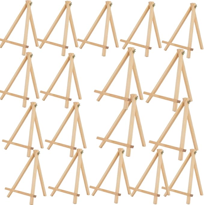 9.4" Tall Natural Pine Wood Tripod Easel Photo Painting Display Portable Tripod by ANDES