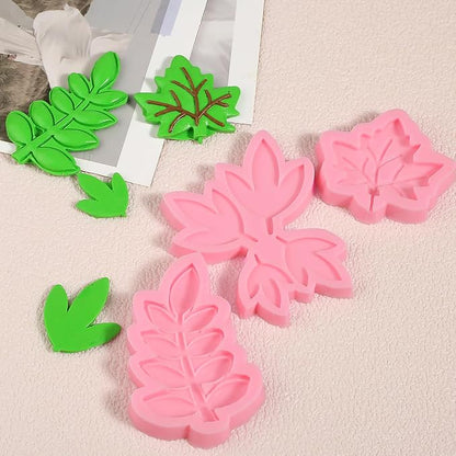 3 Pcs Maple Leaf Silicone Molds, Fern Leaf Chocolate Fondant Molds - Image 3