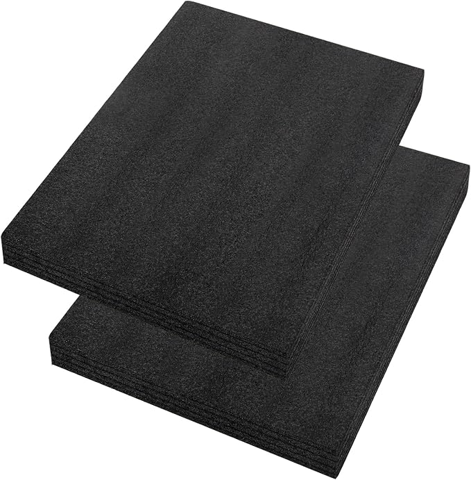 2 Pcs 12 x 16 x 1INCH Black Polyurethene Foam Sheets, Cuttable Packing Foam by Yeecheng