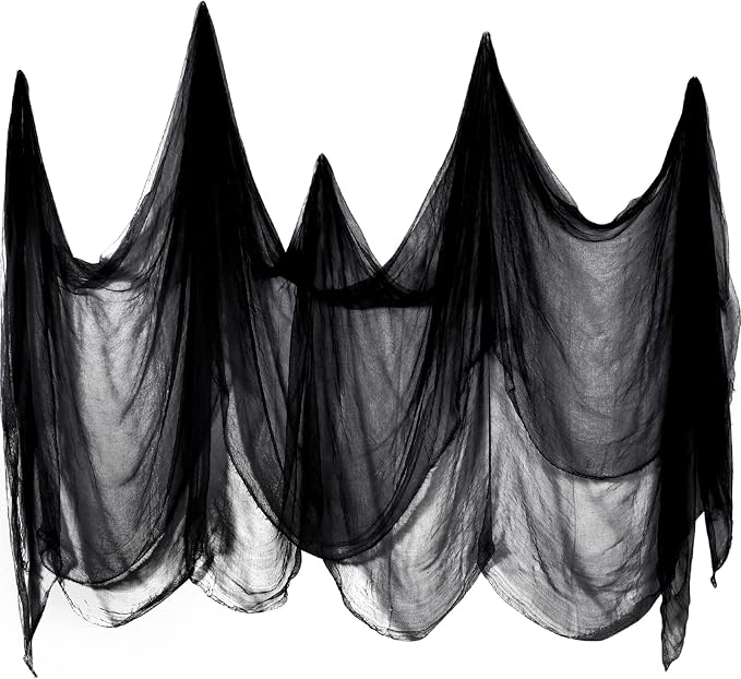 Boao Halloween Cheese cloth 85 x 394 Inch Black Cheesecloth Roll by Boao