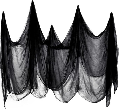 Boao Halloween Cheese cloth 39.37 x 393.7 Inch Black Cheesecloth Roll by Boao