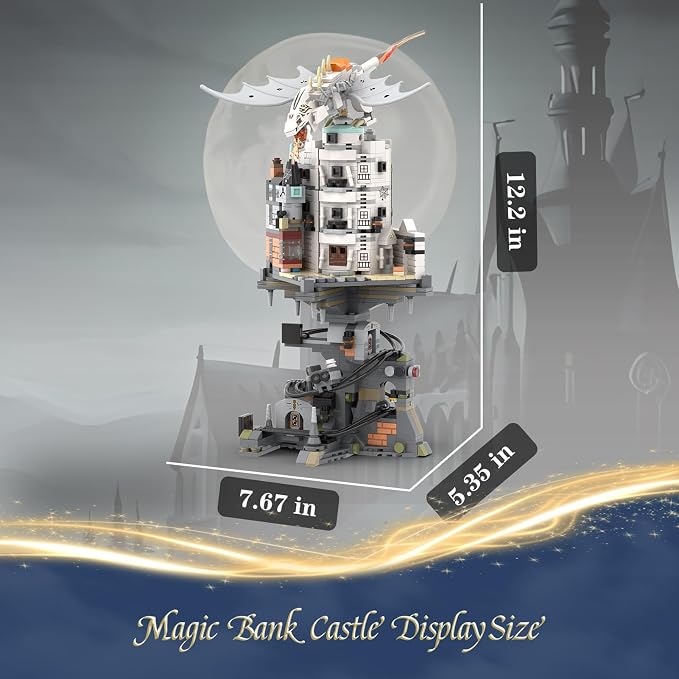 WINNER SPACE Lighting Magic Castle Wizarding Bank Building Sets, Magic Castle - Image 6